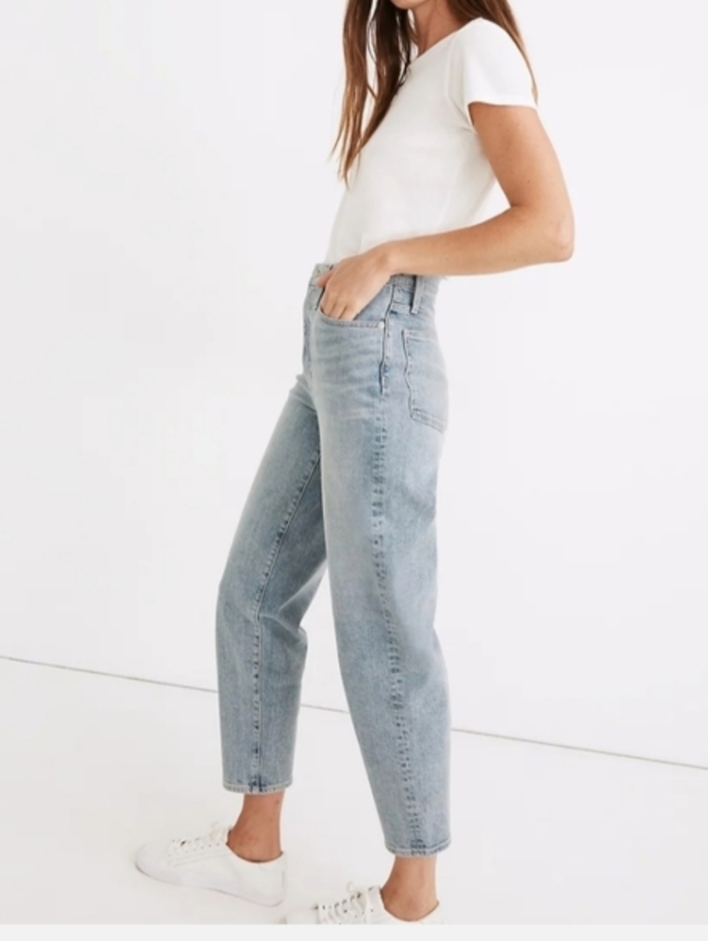 Madewell Balloon Jeans Medium Light Wash Size 24 - Picture 2 of 12